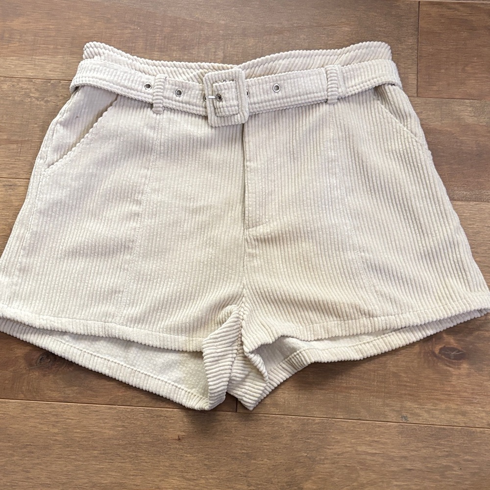 Altar'd State High Waist Cream Shorts